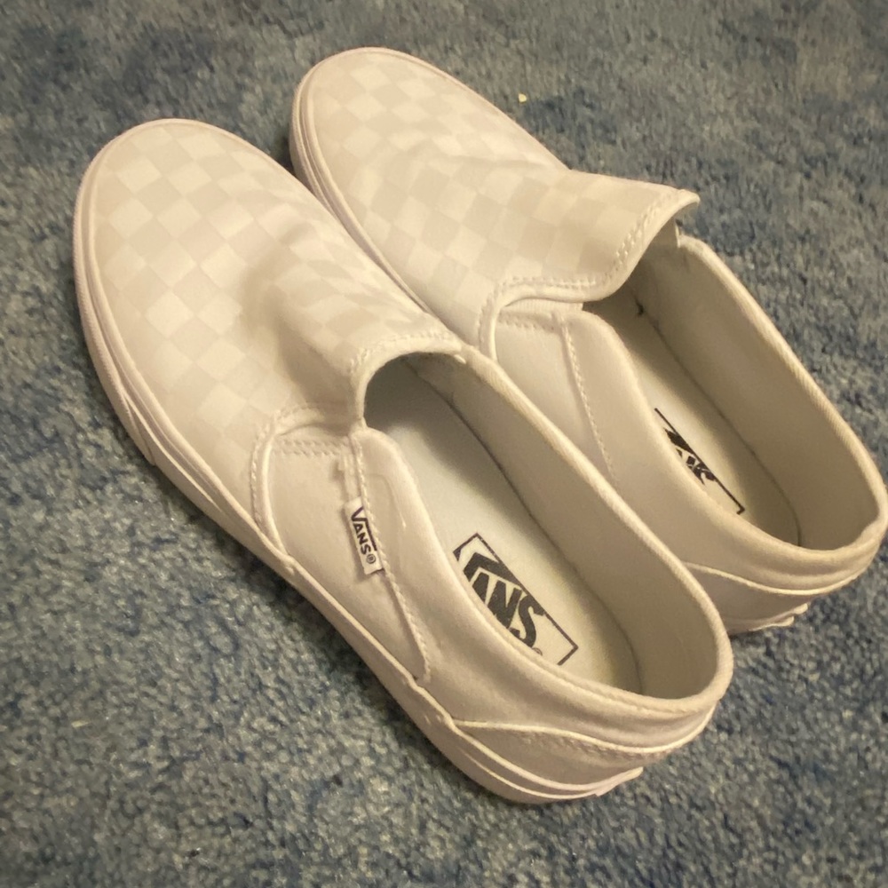 White Checkered Vans